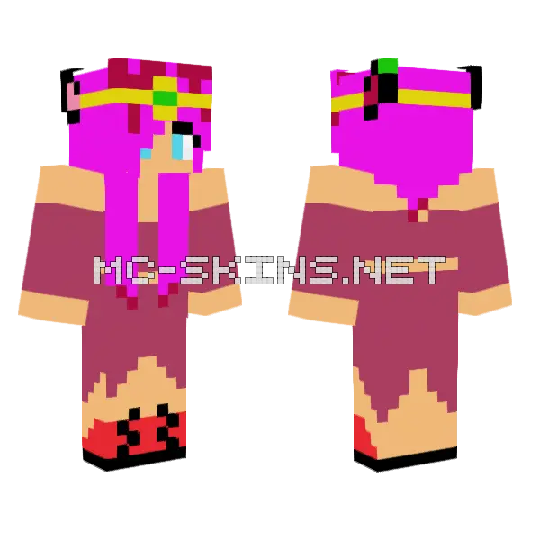 Girl Wolf 1 Minecraft skin, front and back