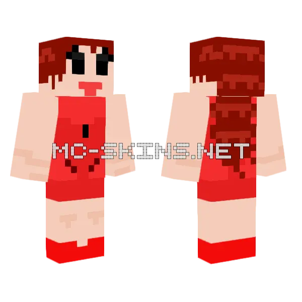 Girlfriend FNF Minecraft skin, front and back