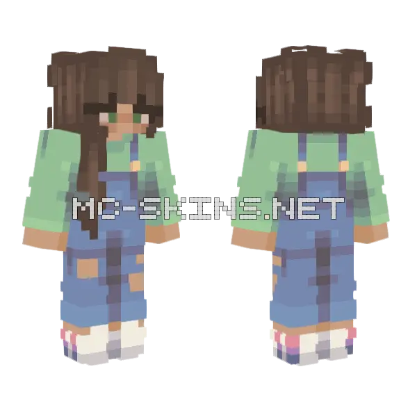 Girls Blue Outfit Minecraft skin, front and back