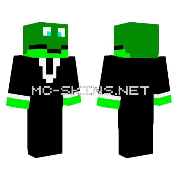Girththefrog Green Frog Minecraft skin, front and back