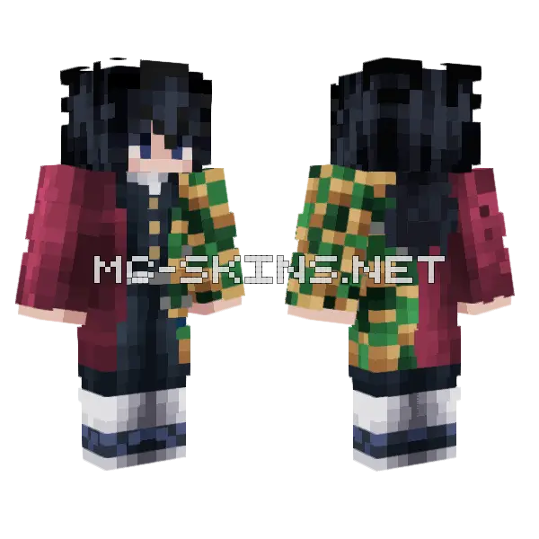 Giyu Tomioka Minecraft skin, front and back