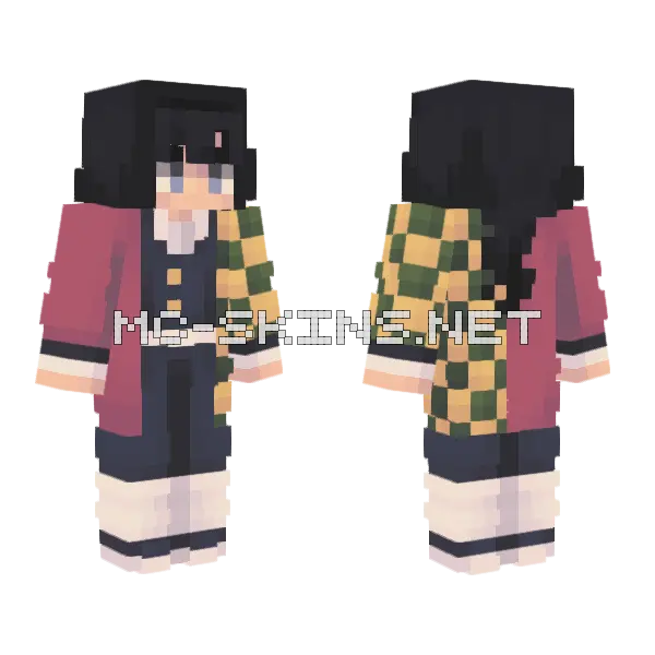 Giyu Tomioka Minecraft skin, front and back