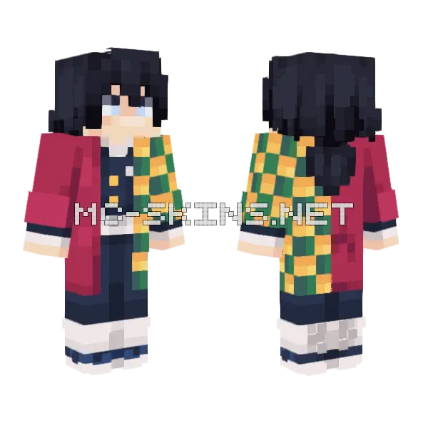 Giyu Tomioka Minecraft skin, front and back