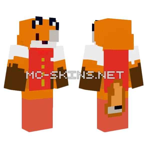 Gizzo The Fox Minecraft skin, front and back