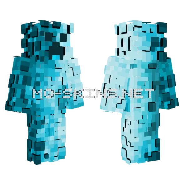 Glacier Creeper Minecraft skin, front and back