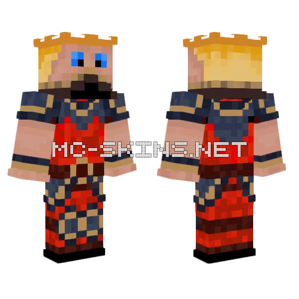 Gladiator King Minecraft skin, front and back