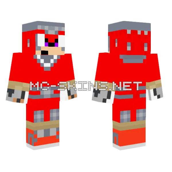 Gladiator Knuckles Minecraft skin, front and back