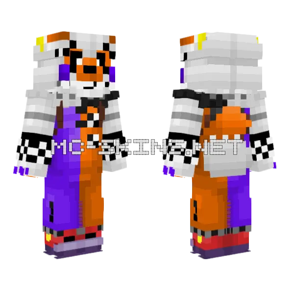 Glam Rock Lolbit Minecraft skin, front and back