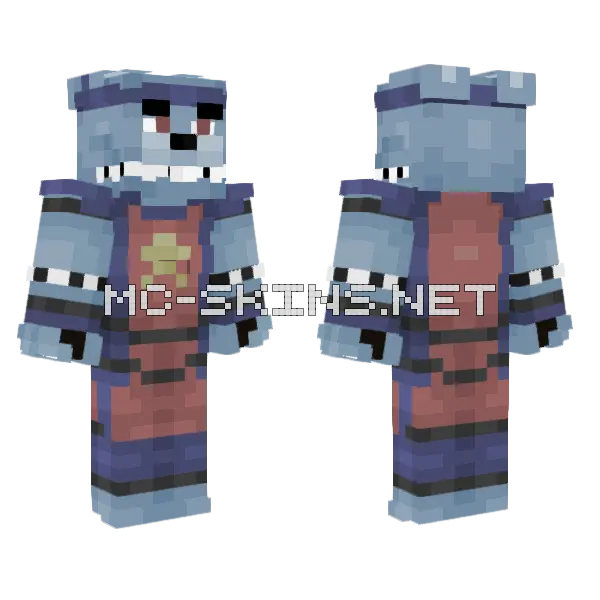Glamrock Bonnie Minecraft skin, front and back