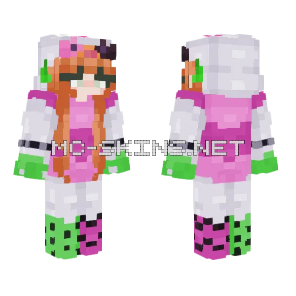 Glamrock Chica Fan Girl Minecraft skin, front and back