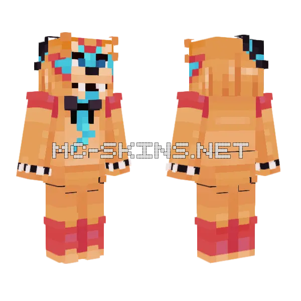 Glamrock Freddy Minecraft skin, front and back