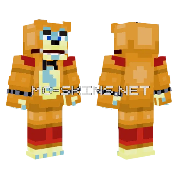 Glamrock Freddy Minecraft skin, front and back