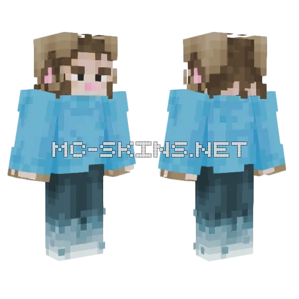 Glatt Blue Outfit Minecraft skin, front and back
