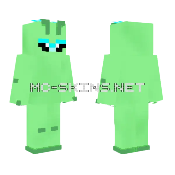 Gleep Gleep Alien Minecraft skin, front and back