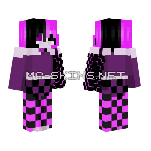 Glitch Girl Minecraft skin, front and back