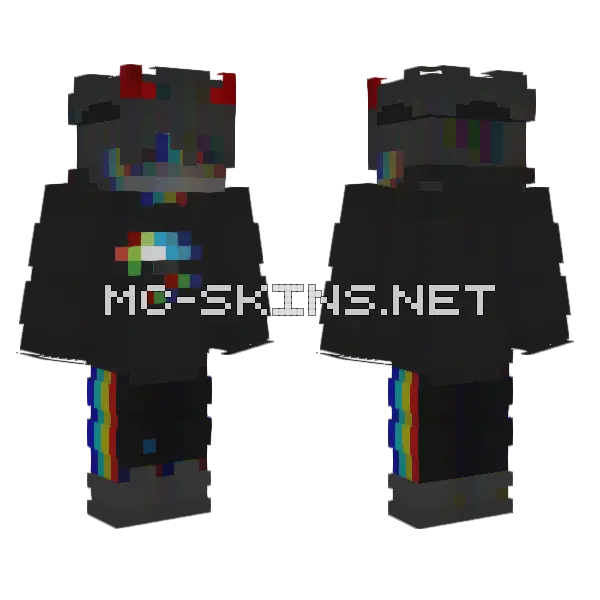 Glitched Devil Minecraft skin, front and back