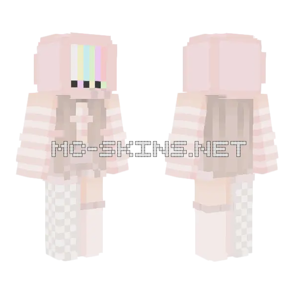 Glitched Girl Minecraft skin, front and back