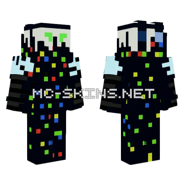 Glitched Robofizz Minecraft skin, front and back