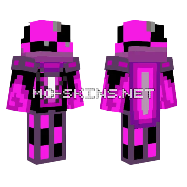 Glitched Warrior Box Minecraft skin, front and back