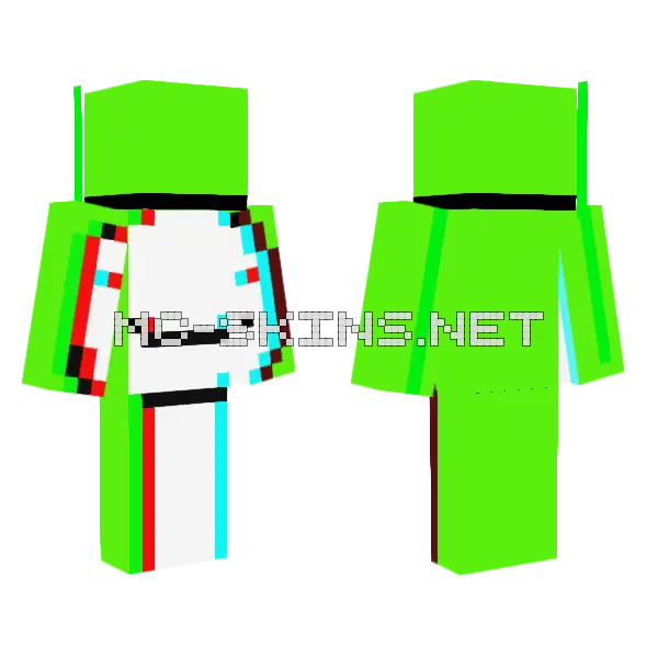 Glitching Dream Minecraft skin, front and back