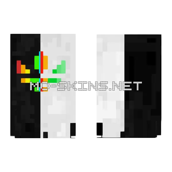 Glitching White Face cape, outside and lining