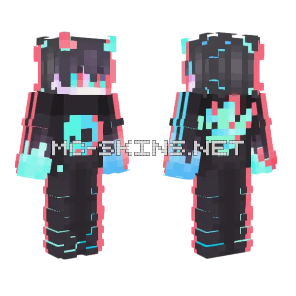 Glitchxion Skin Minecraft skin, front and back