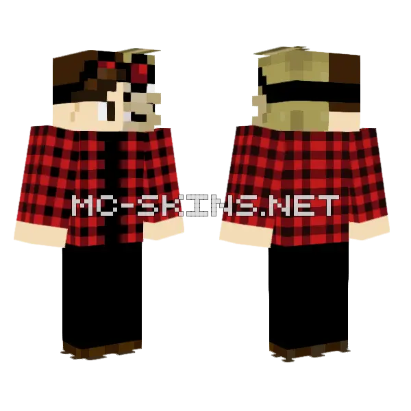Glitchy Goggles Boy Minecraft skin, front and back