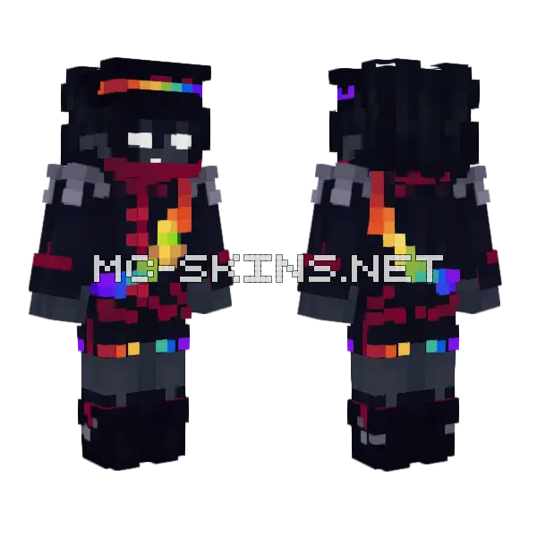 Glitchy Rainbow Avatar, front and back