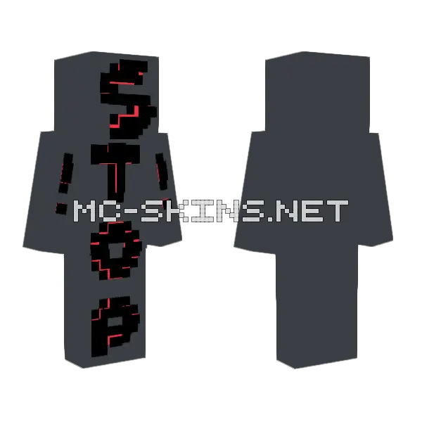 Glitchy Text Avatar, front and back