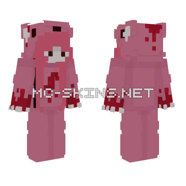 Gloomy Bear Girl 3 Minecraft skin, front and back