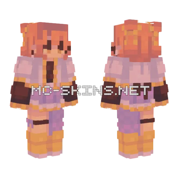 Glow Girl Minecraft skin, front and back