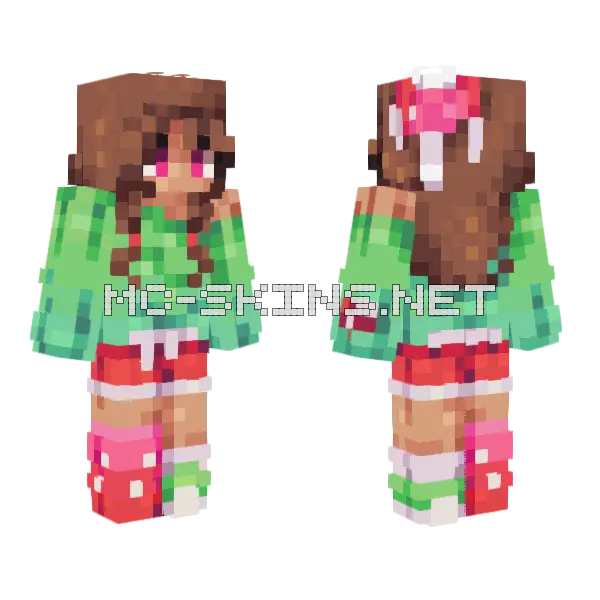 Glow Shroom Girl Minecraft skin, front and back