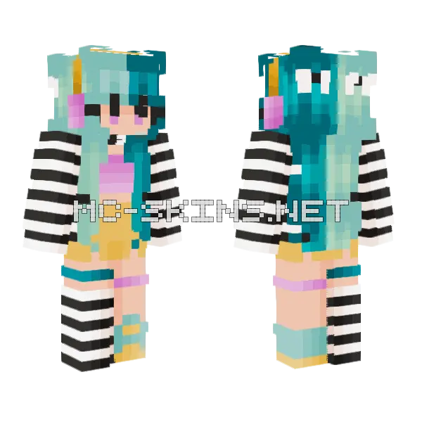 Glow Warden RCE Minecraft skin, front and back