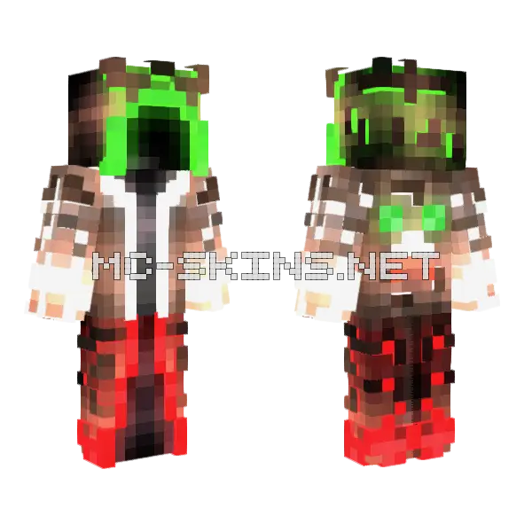 Glowing Italian Mage Minecraft skin, front and back