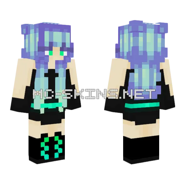 Glowing New OC Minecraft skin, front and back