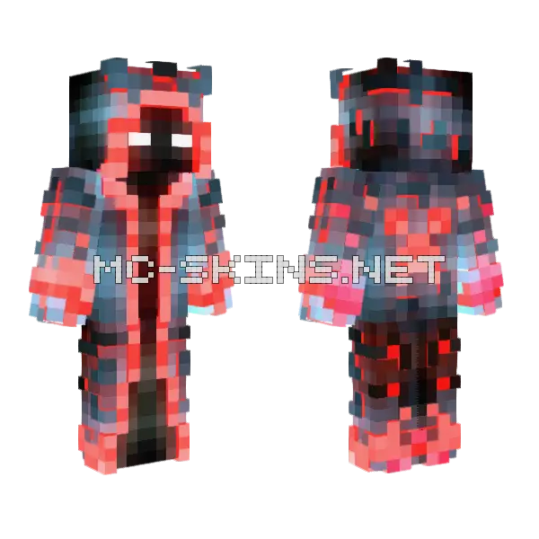 Glowing Red Mage 2.0 Minecraft skin, front and back