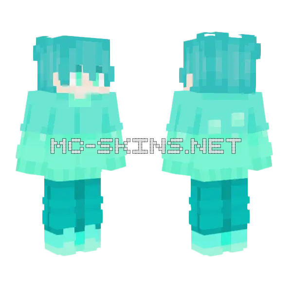 Glowing Sea Girl Minecraft skin, front and back