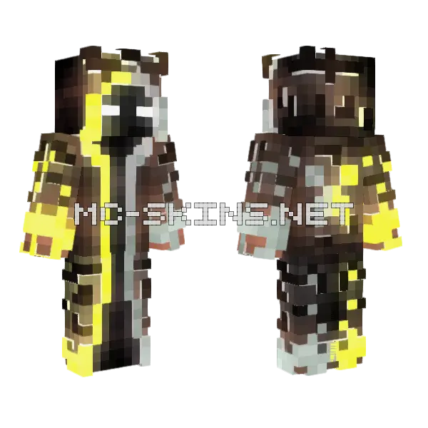 Glowing Sun And Moon Mage Minecraft skin, front and back