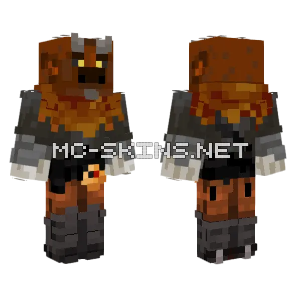 Goatman Minecraft skin, front and back