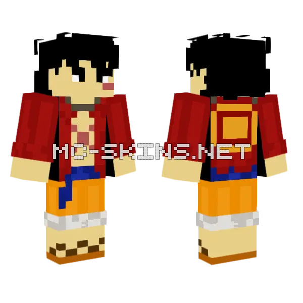 Goaty D Luffy Minecraft skin, front and back