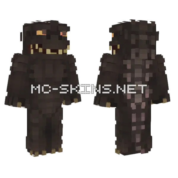 Godzilla In Hell Minecraft skin, front and back