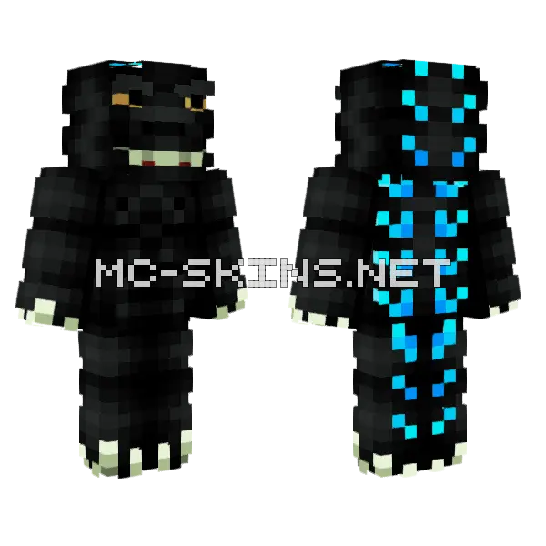 Godzilla W Charged Spikes Minecraft skin, front and back
