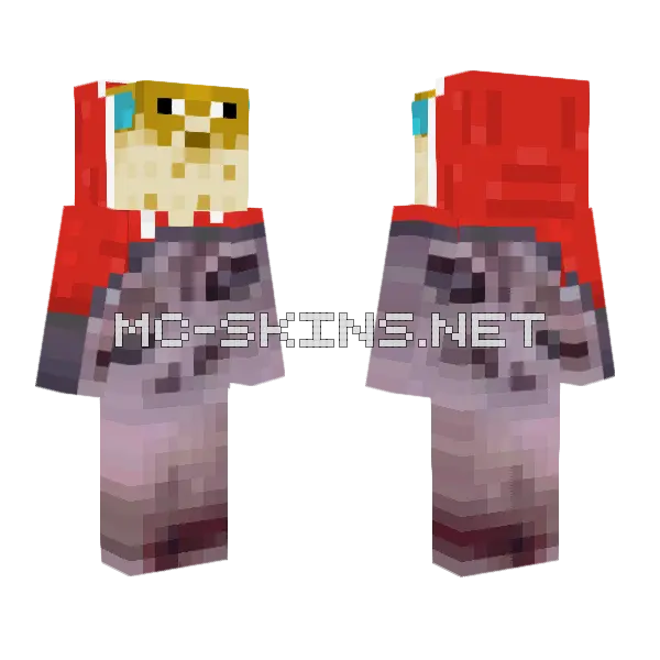 Gog Pufferfish Kid Minecraft skin, front and back