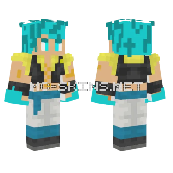 Gogeta Blue Minecraft skin, front and back
