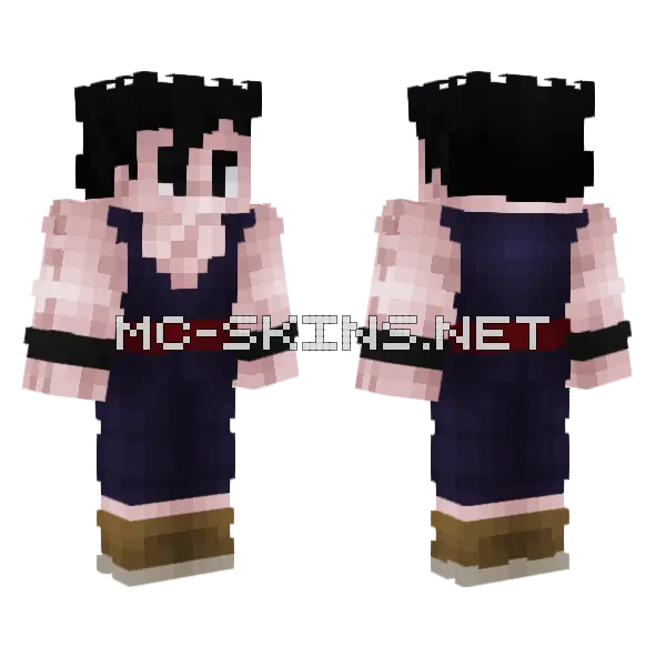 Gohan Minecraft skin, front and back