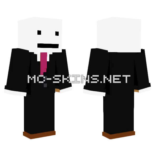 Goheto Black Suit Minecraft skin, front and back