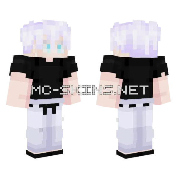 Gojo Minecraft skin, front and back
