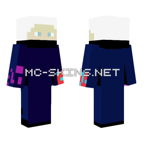 Gojo Minecraft skin, front and back