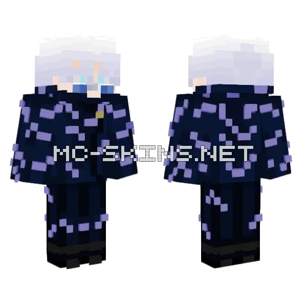 Gojo Minecraft skin, front and back