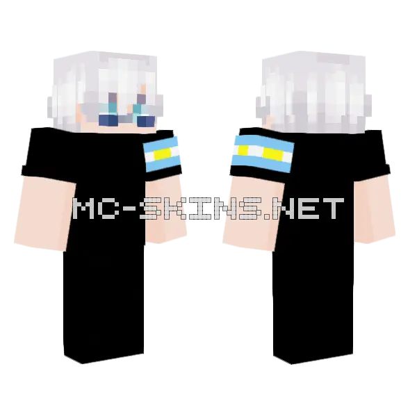 Gojo Argentino Minecraft skin, front and back